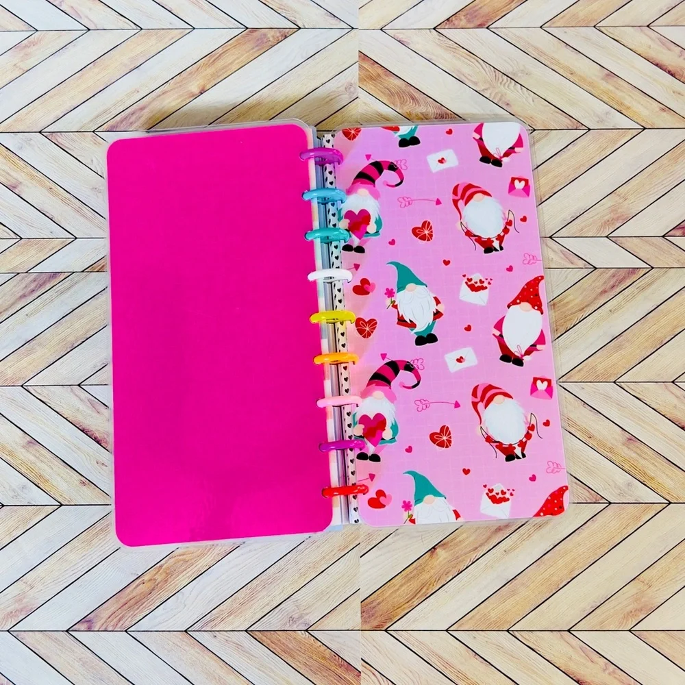 Skinny classic size planner Happy Valentine’s letters gnomes weekly layout